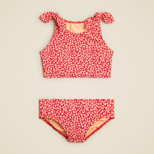 Kids Girls' tie-shoulder two-piece swimsuit with UPF 50+ - J.Crew