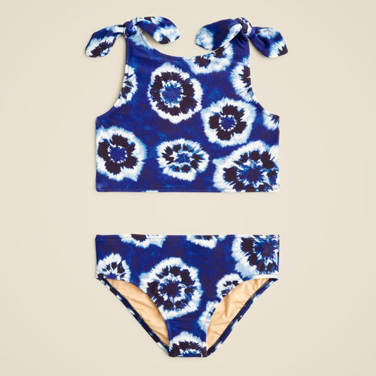 Kids Girls' tie-shoulder two-piece swimsuit with UPF 50+ - J.Crew