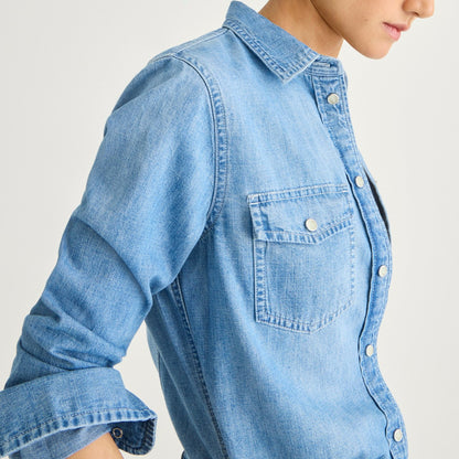 Women Wren slim western chambray shirt in Callie wash - J.Crew