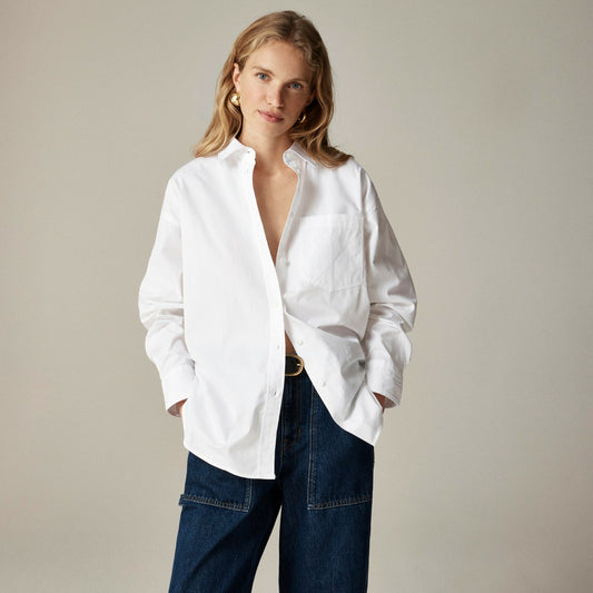 Women &Eacute;tienne oversized shirt in lightweight oxford - J.Crew