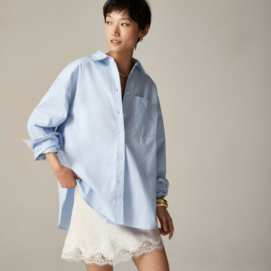 Women &Eacute;tienne oversized shirt in lightweight oxford - J.Crew