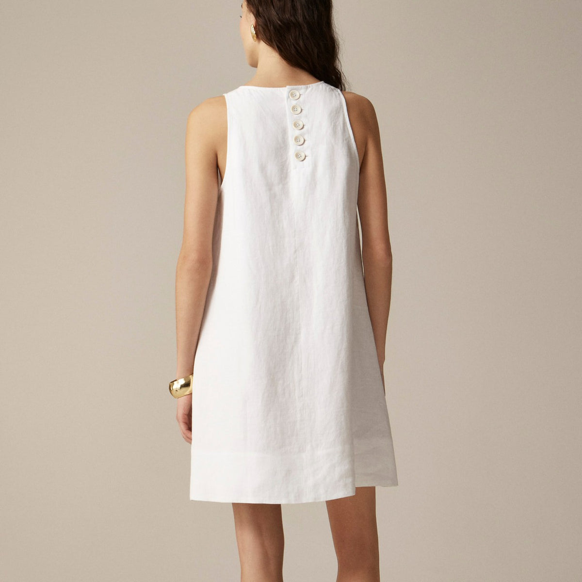 Women Maxine button-back dress in linen - J.Crew