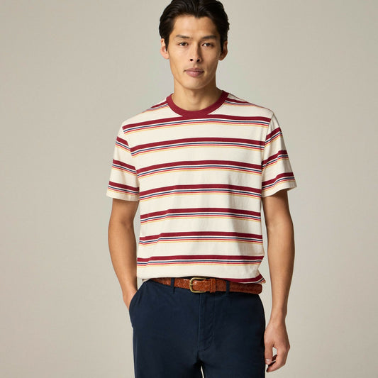 Men Vintage-wash cotton T-shirt in stripe - J.Crew