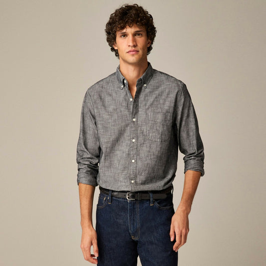 Men Organic cotton chambray shirt - J.Crew