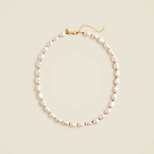 Women Rope-tied pearl necklace - J.Crew