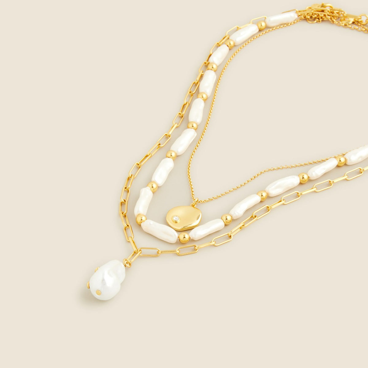 Women Layered pearl pendant necklace - J.Crew
