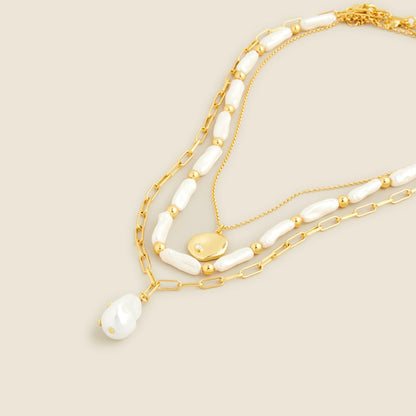 Women Layered pearl pendant necklace - J.Crew