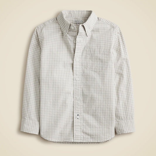 Kids Kids' stretch poplin button-down in gingham - J.Crew