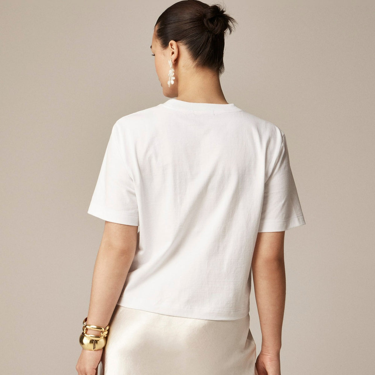 Women Relaxed premium-weight cropped T-shirt - J.Crew