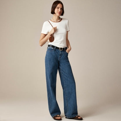 Women Vintage rib shrunken T-shirt with contrast stitch - J.Crew