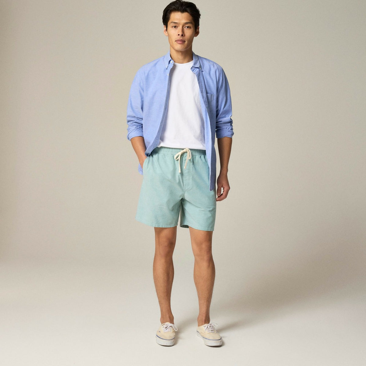 Men 7'' lounge short in Broken-in oxford cloth - J.Crew