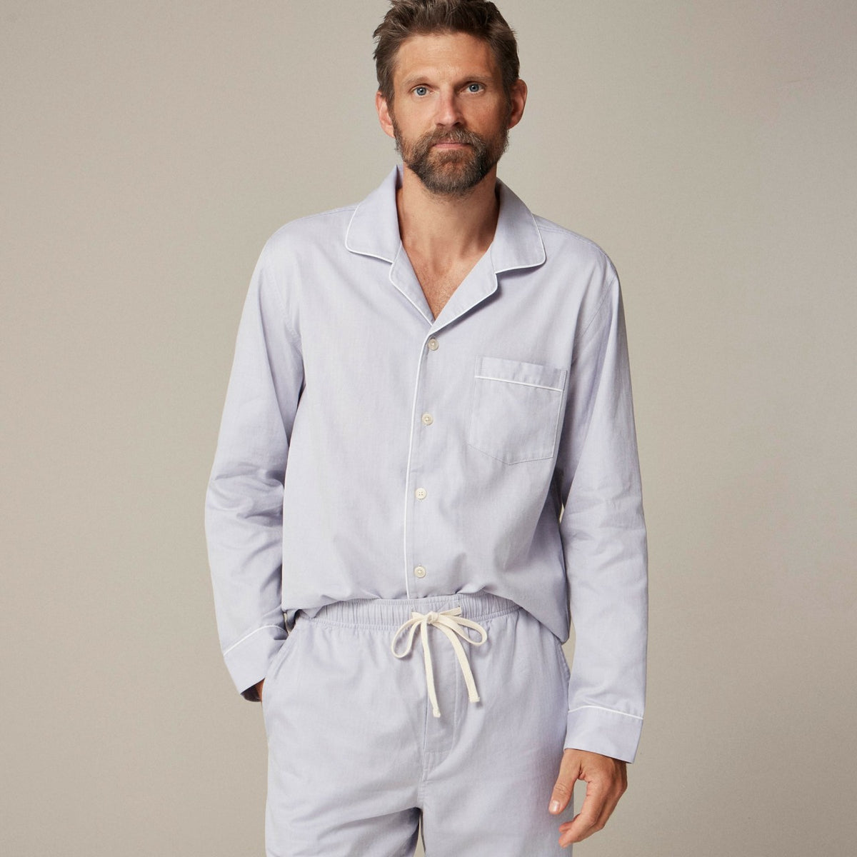 Men Pajama set in cotton herringbone - J.Crew