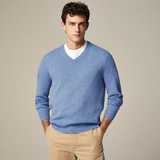 Men Relaxed midweight cashmere V-neck sweater - J.Crew