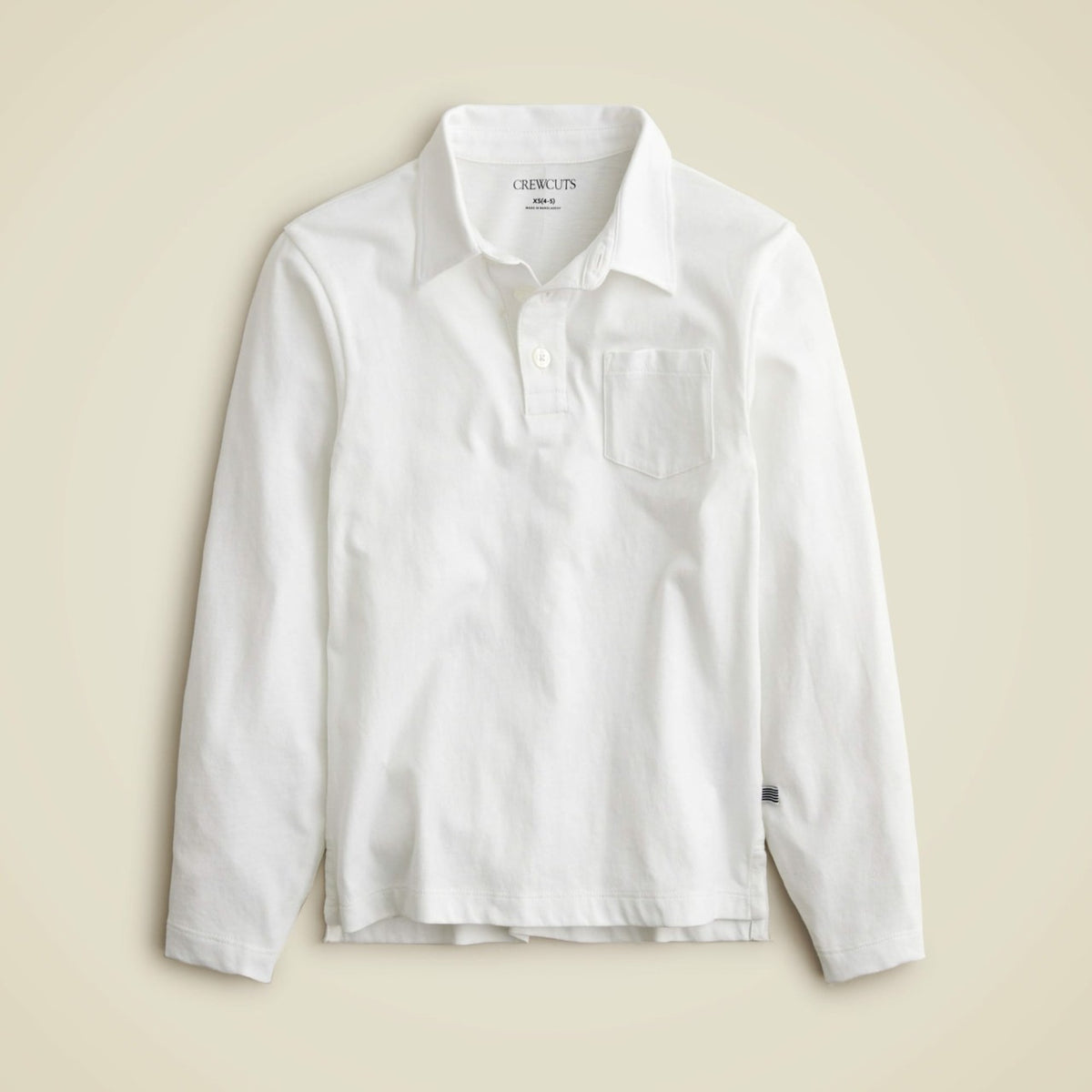 Kids Kids' garment-dyed long-sleeve polo shirt in broken-in-jersey - J.Crew