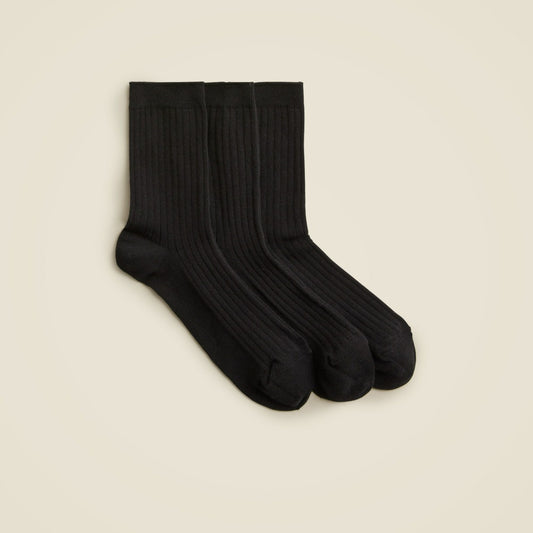 Women Ribbed cotton bootie socks three-pack - J.Crew