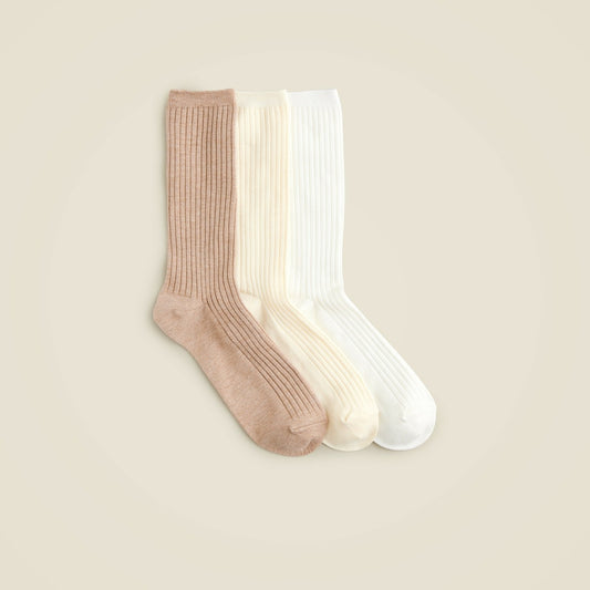 Women Cozy ribbed trouser socks three-pack - J.Crew