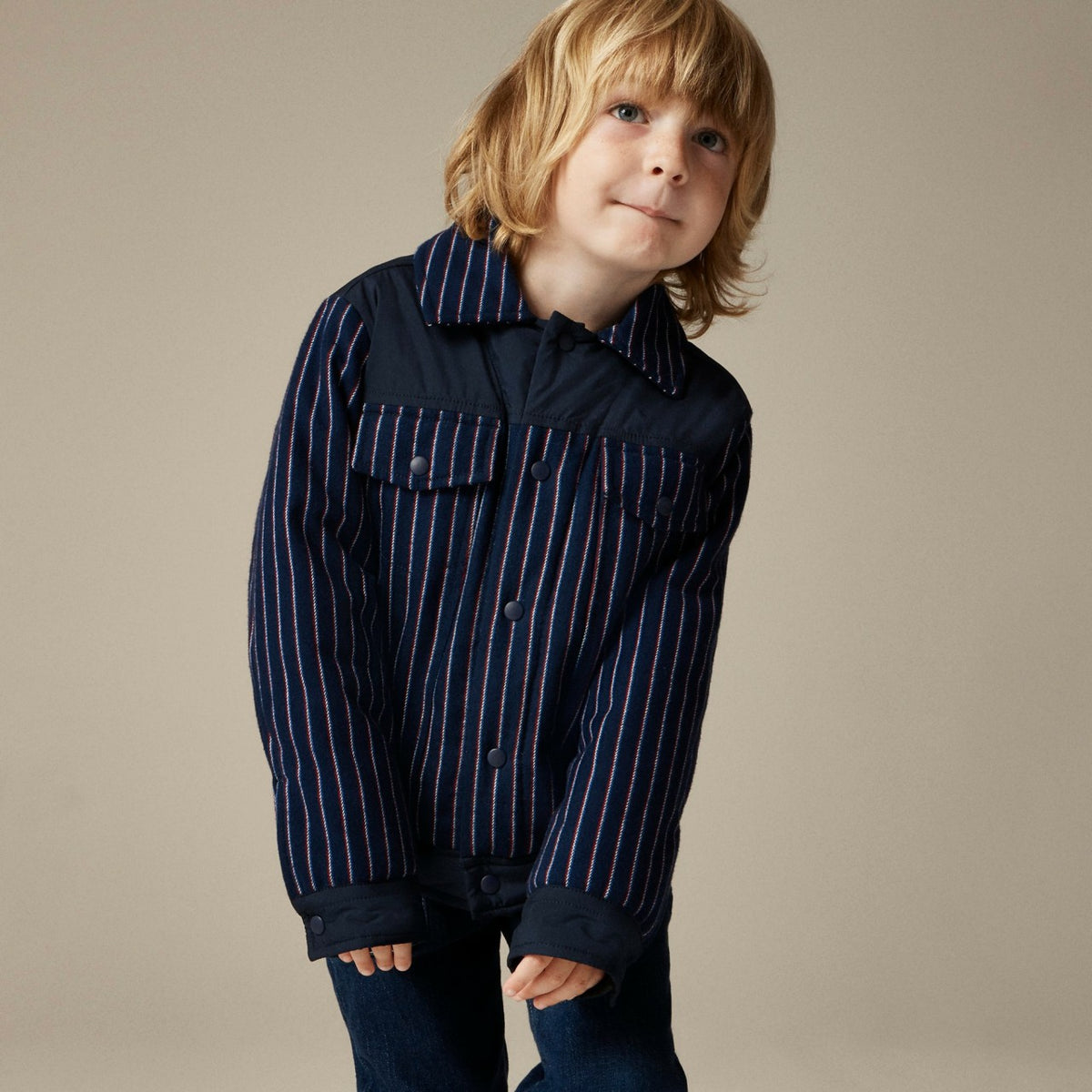 Kids Kids' faux-wool jacket in pinstripe - J.Crew