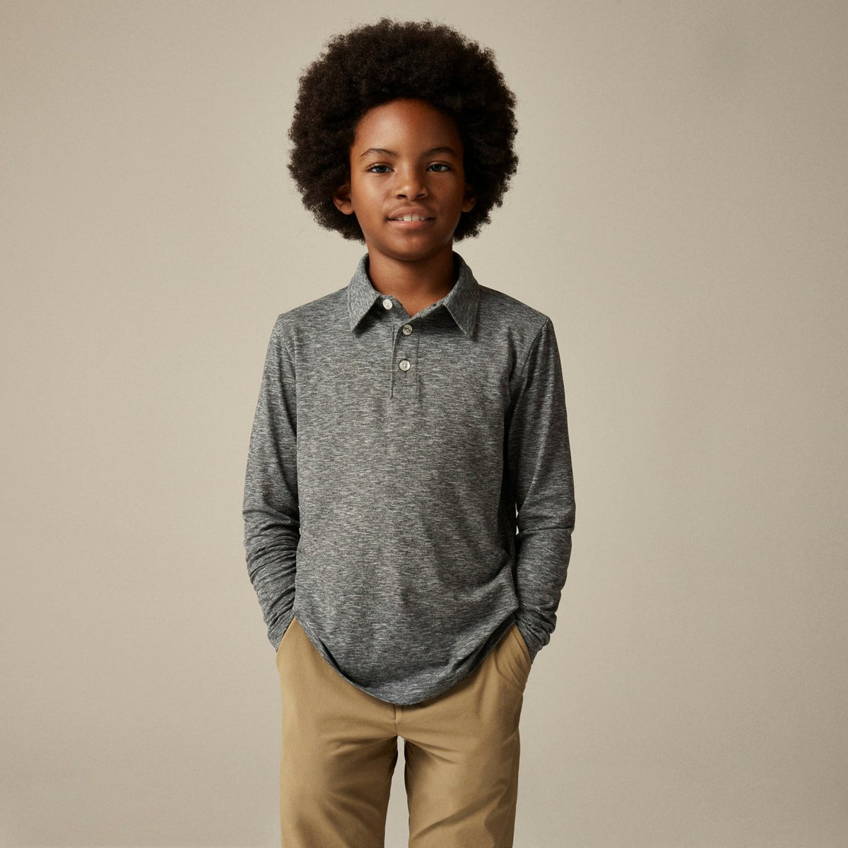 Kids Kids' long-sleeve tech polo shirt - J.Crew
