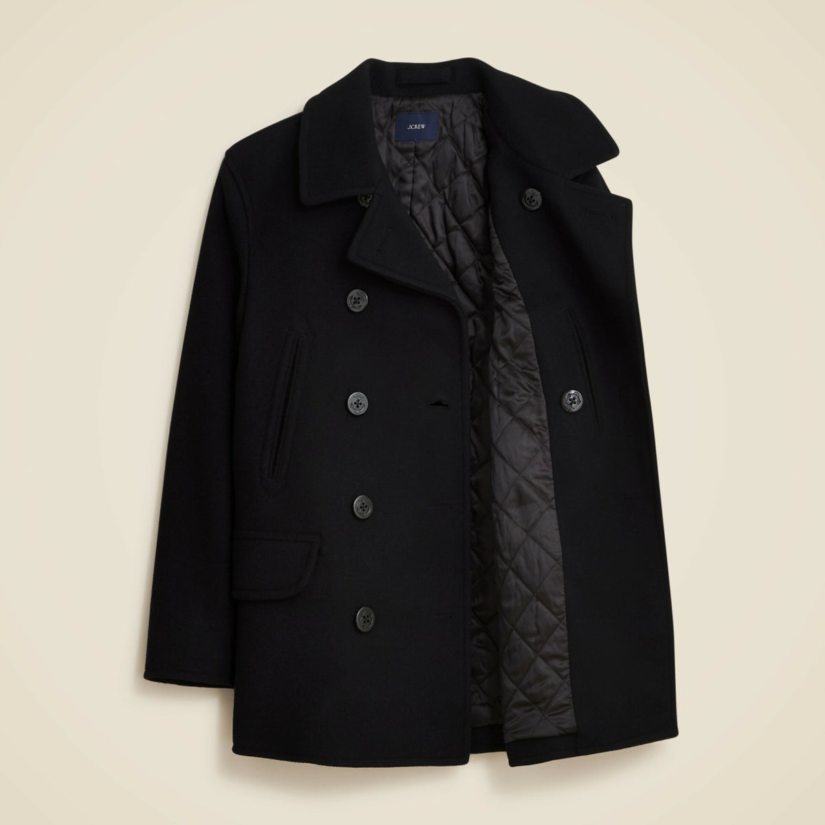 Men Dock peacoat in wool blend with PrimaLoft&reg; - J.Crew