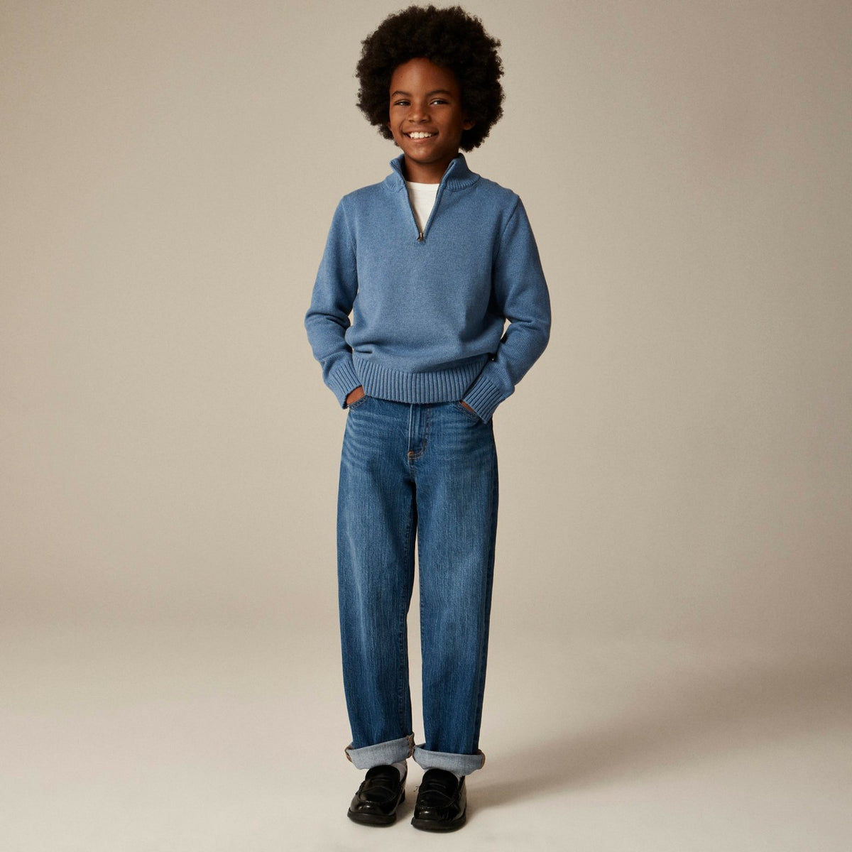 Kids Kids' heritage cotton half-zip sweater - J.Crew