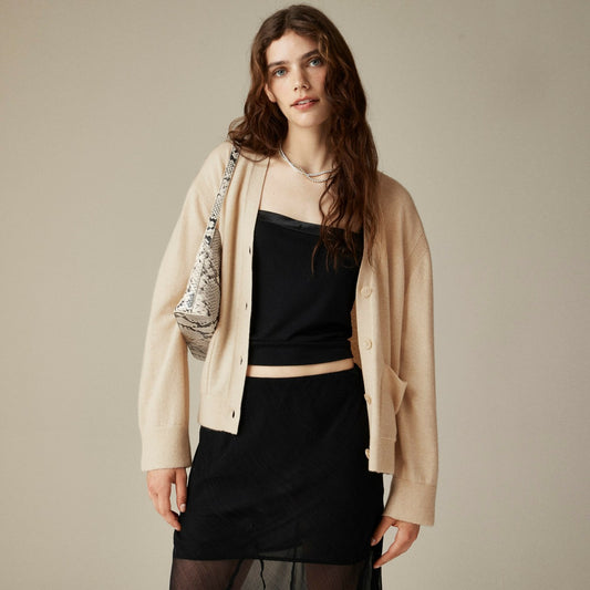 Women Cashmere patch-pocket cardigan - J.Crew