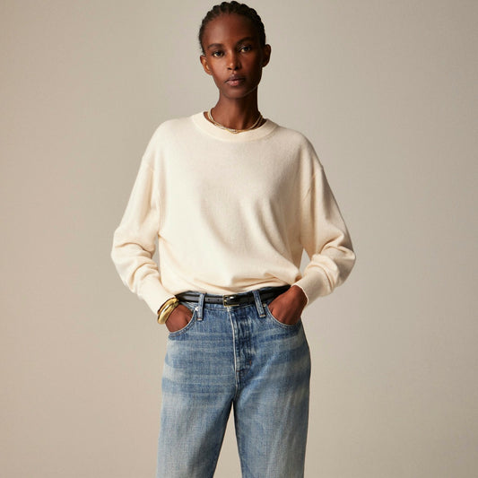 Women Cashmere relaxed crewneck sweater - J.Crew