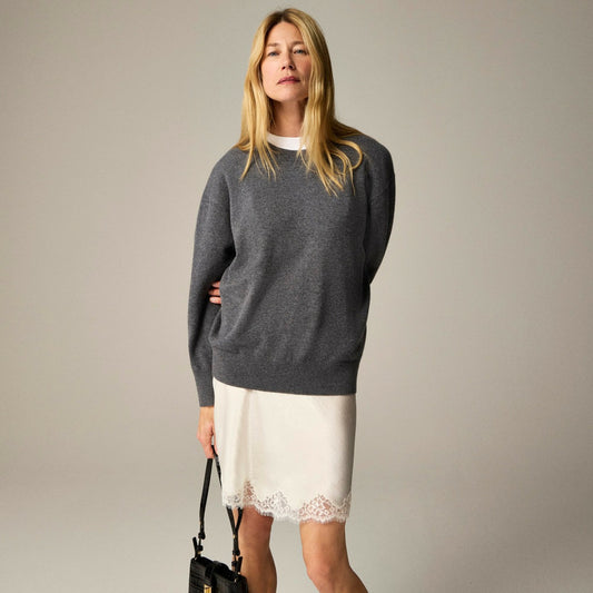 Women Cashmere relaxed crewneck sweater - J.Crew
