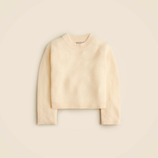 Women Ribbed cashmere cropped crewneck sweater - J.Crew