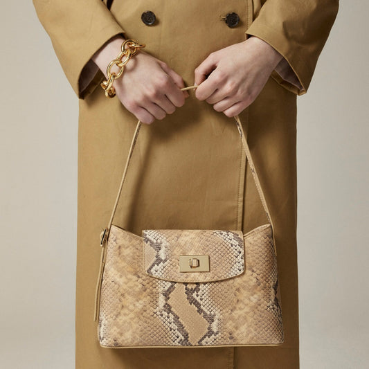 Women Edie shoulder bag in snake-embossed Italian leather - J.Crew