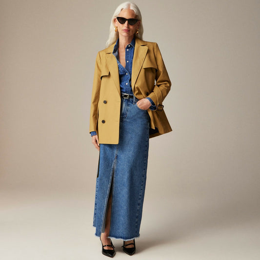 Women Cropped Icon trench coat - J.Crew