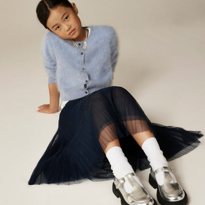Kids Girls' pleated midi skirt in tulle - J.Crew