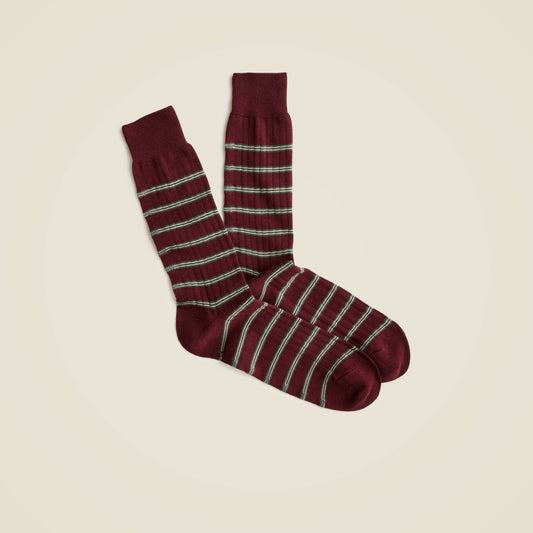 Men Cotton-blend socks in stripe - J.Crew