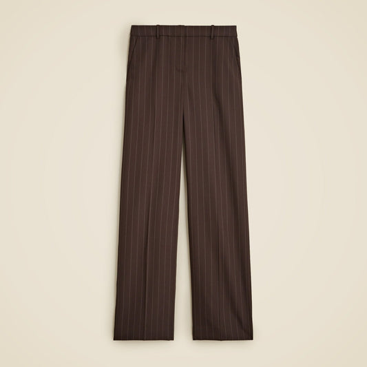 Women Tall Collection full-length Sydney wide-leg pant in pinstripe wool blend - J.Crew