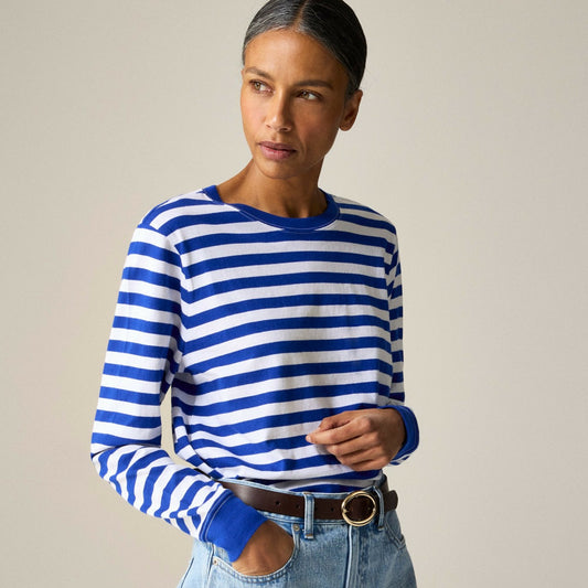 Women Vintage jersey long-sleeve T-shirt in stripe - J.Crew