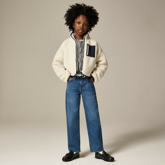 Kids Girls' sherpa zip-up jacket - J.Crew
