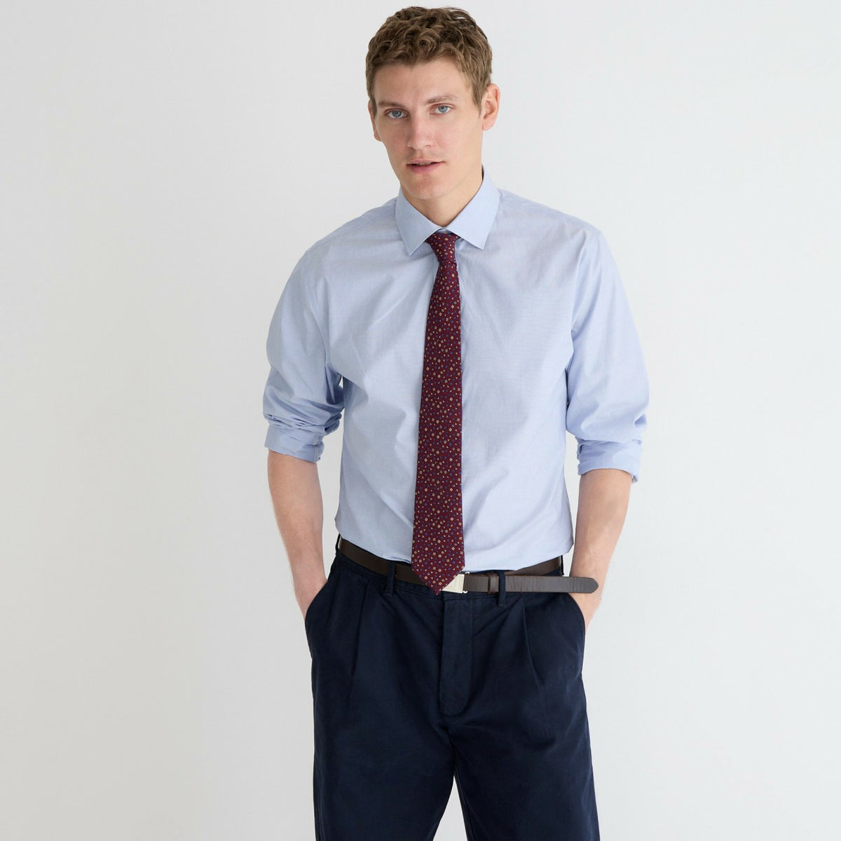 Men Bowery wrinkle-free dress shirt with spread collar - J.Crew