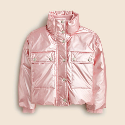 Kids Girls' cropped metallic puffer jacket - J.Crew