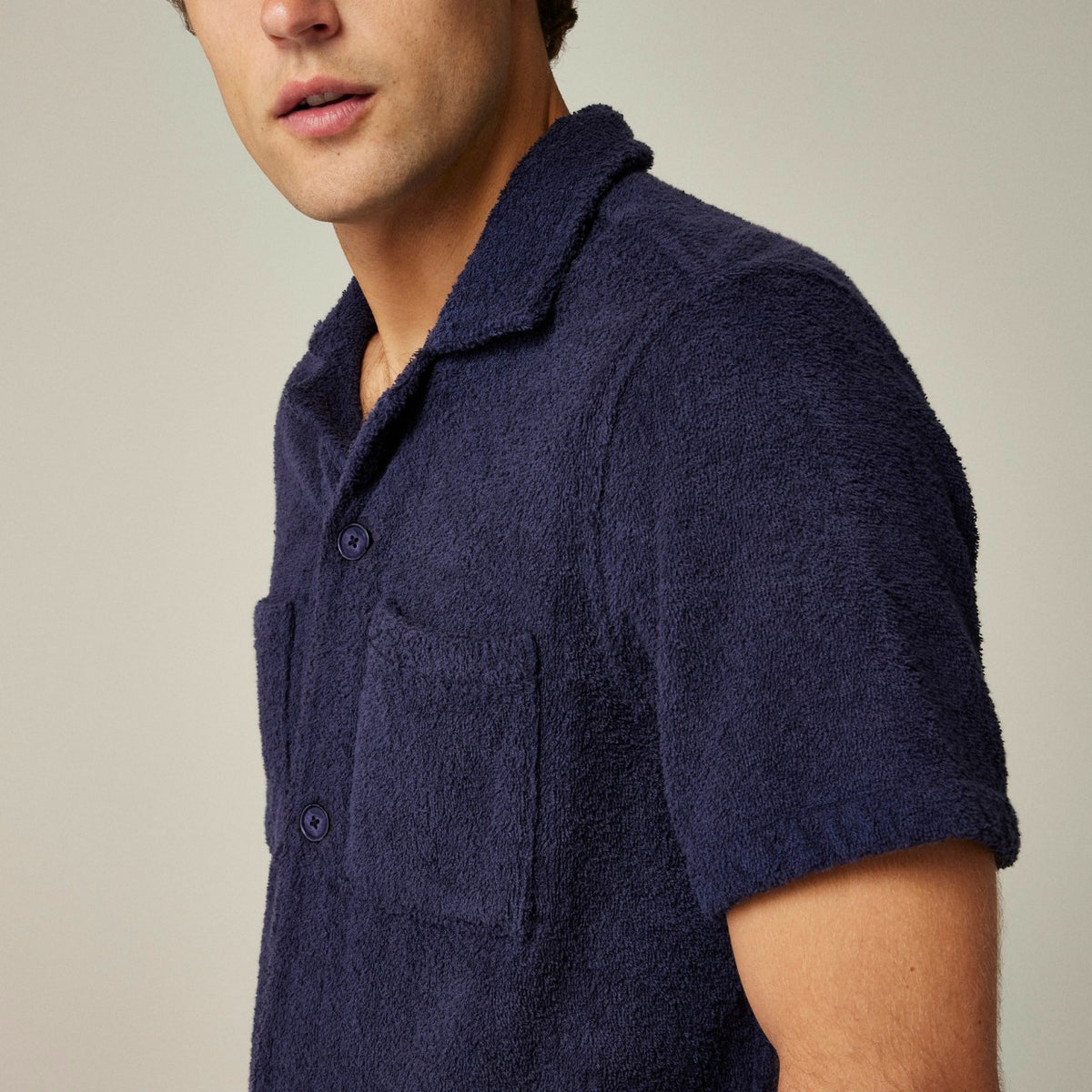 Men Limited-edition USA Swimming&reg; X J.Crew terry cloth four-pocket graphic camp-collar shirt - J.Crew