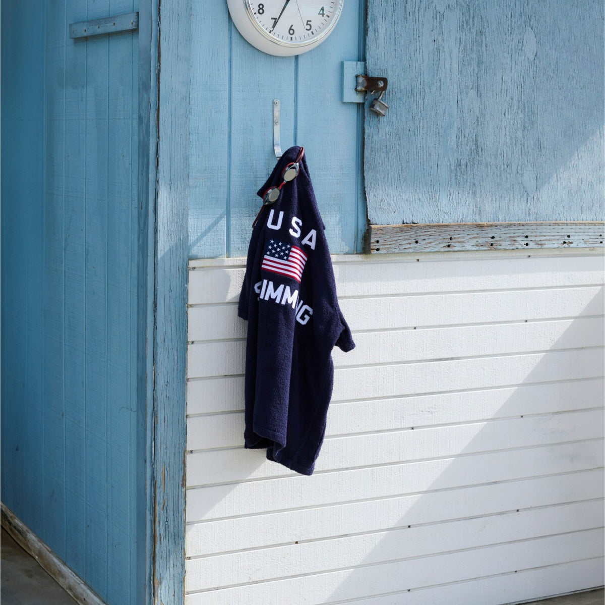 Men Limited-edition USA Swimming&reg; X J.Crew terry cloth four-pocket graphic camp-collar shirt - J.Crew