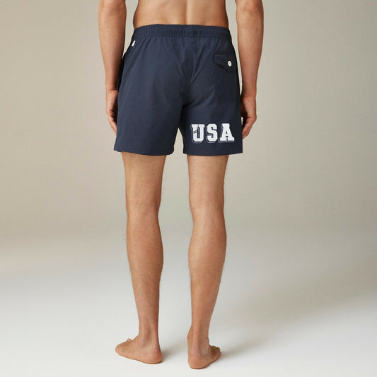 Men Limited-edition USA Swimming&reg; X J.Crew 6'' stretch swim trunk with ECONYL&reg; nylon - J.Crew