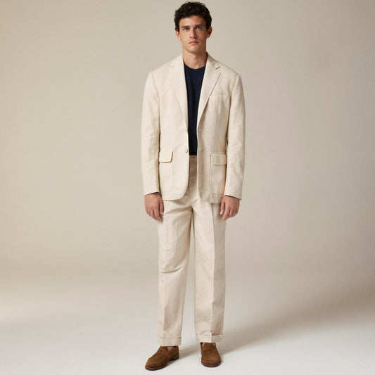 Men Crosby Classic-fit suit jacket in garment-dyed Italian cotton-linen blend - J.Crew