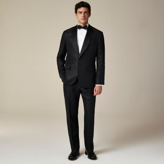 Men Crosby Classic-fit shawl-collar tuxedo jacket in linen herringbone - J.Crew