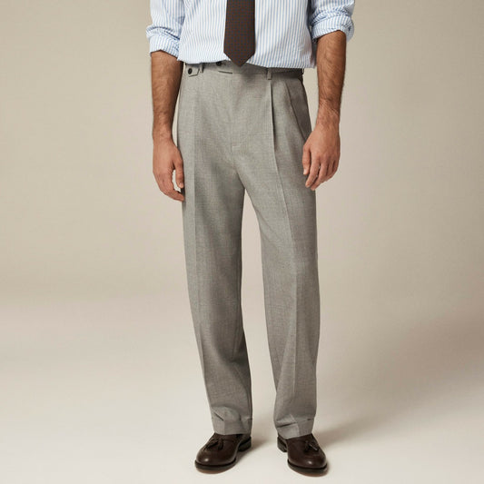 Men Relaxed-fit double-pleated trouser in Italian tropical wool - J.Crew
