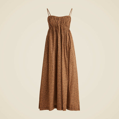 Women Cotton voile empire-waist dress in leopard print - J.Crew