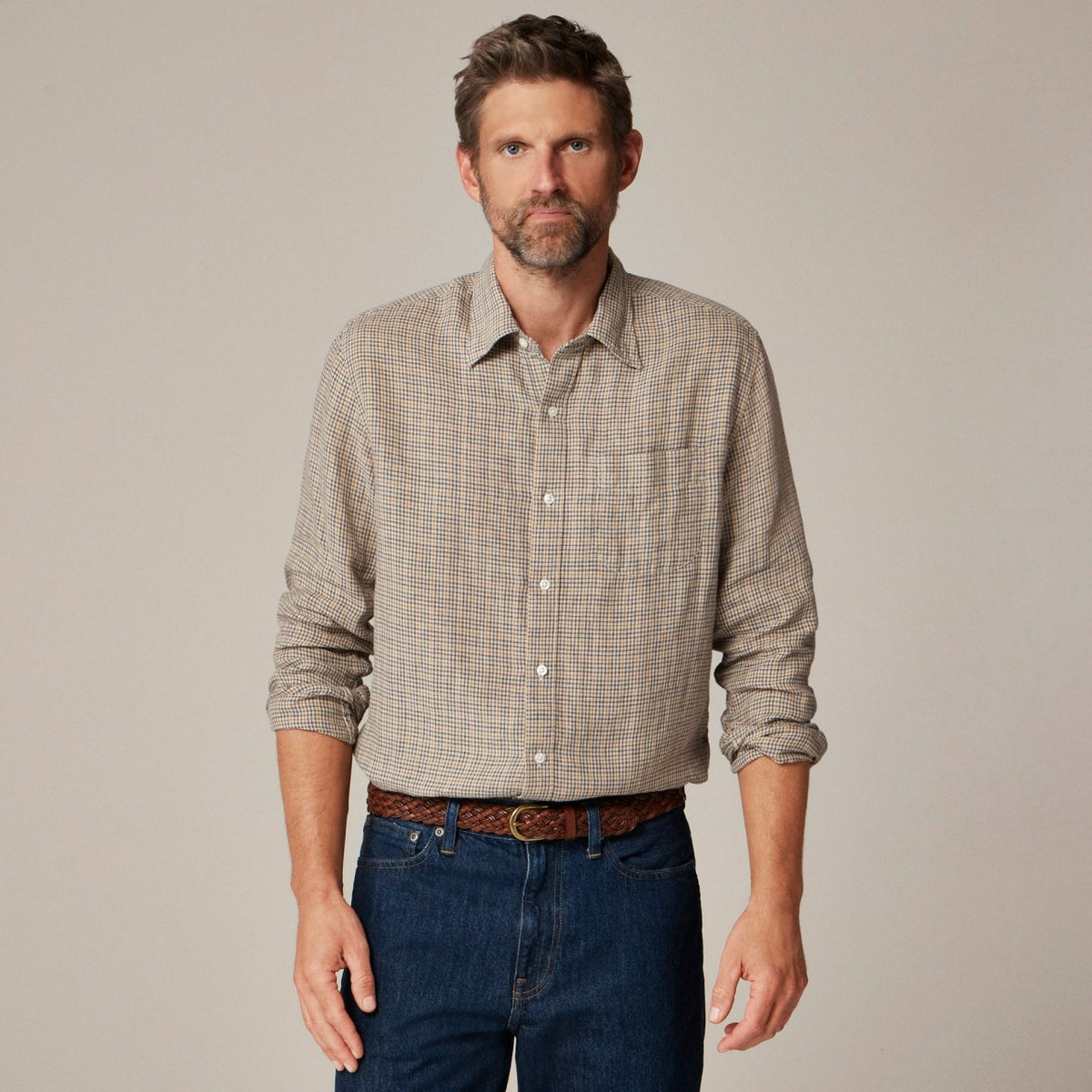 Men Baird McNutt Irish linen point-collar shirt - J.Crew