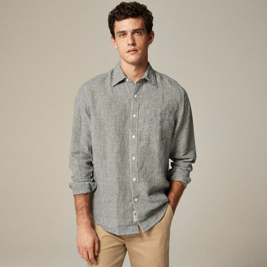 Men Baird McNutt Irish linen point-collar shirt - J.Crew