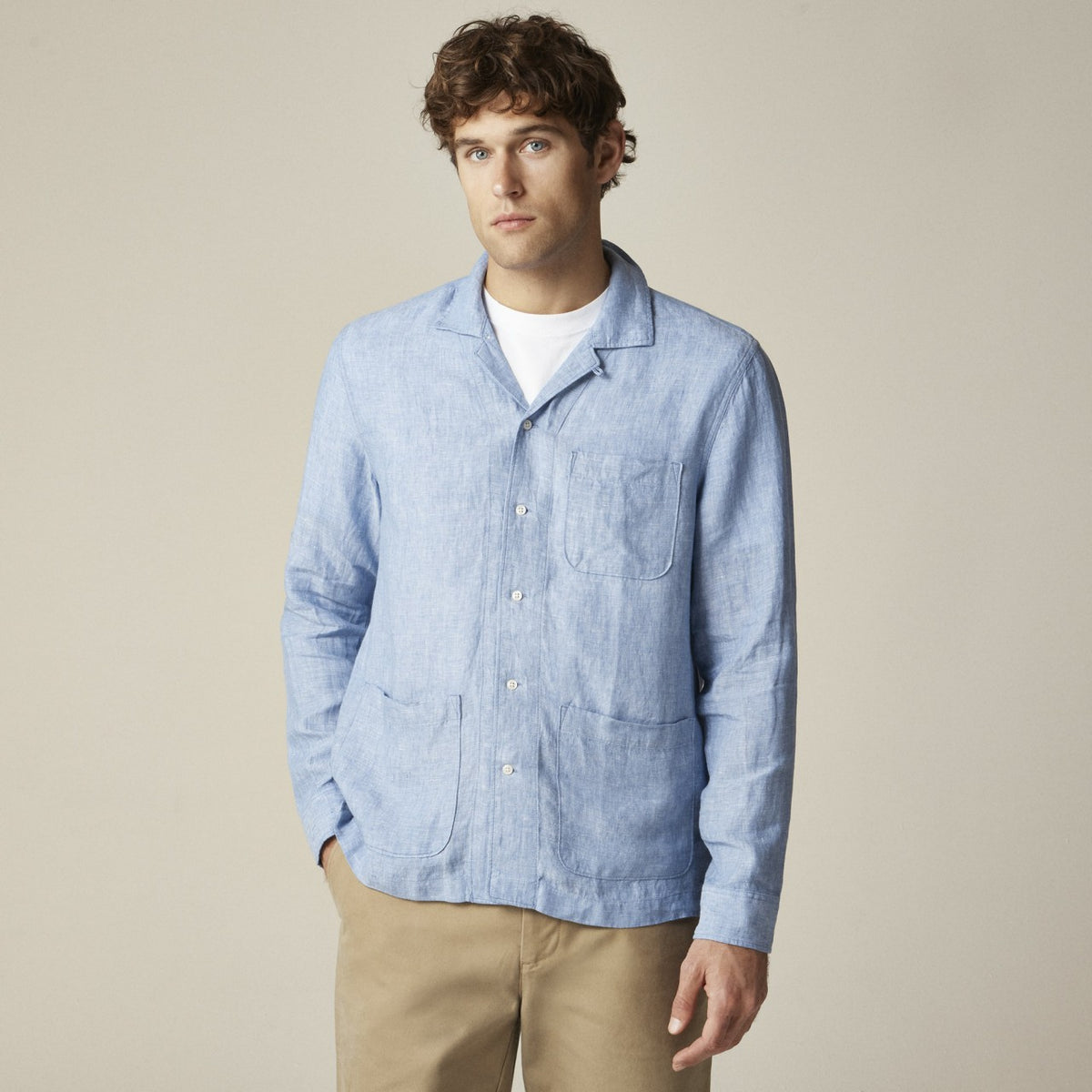 Men Baird McNutt Irish linen camp-collar shirt - J.Crew