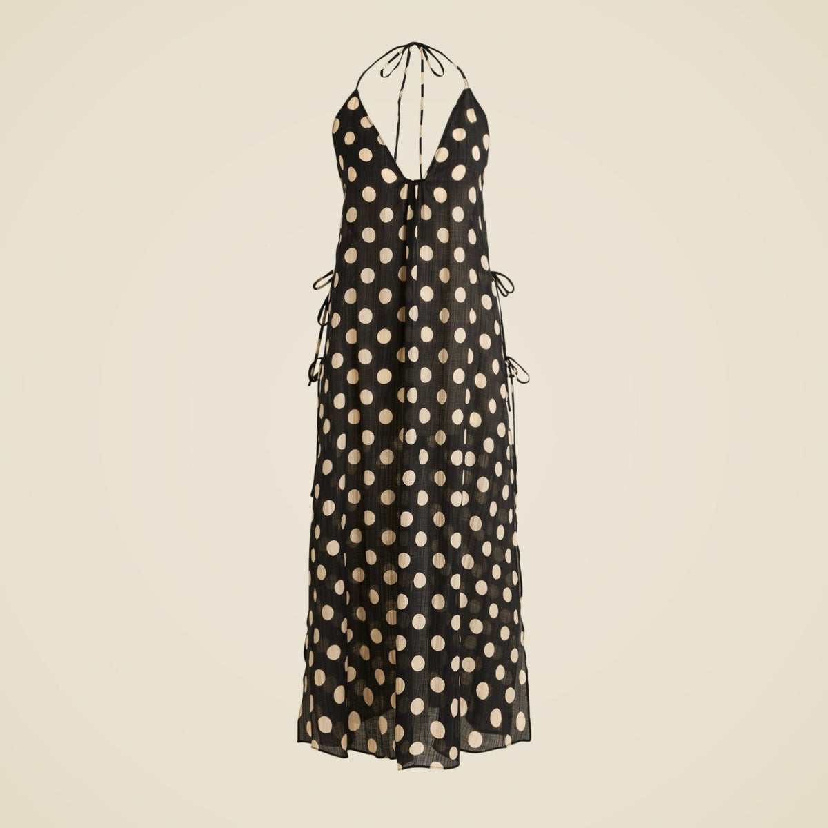 Women Crinkle side-tie dress in dot print - J.Crew