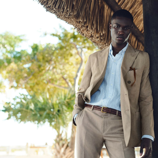 Men Ludlow Slim-fit double-breasted suit jacket in Irish cotton-linen blend - J.Crew