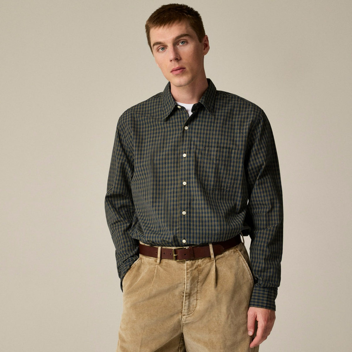 Men Secret Wash cotton poplin shirt with point collar - J.Crew